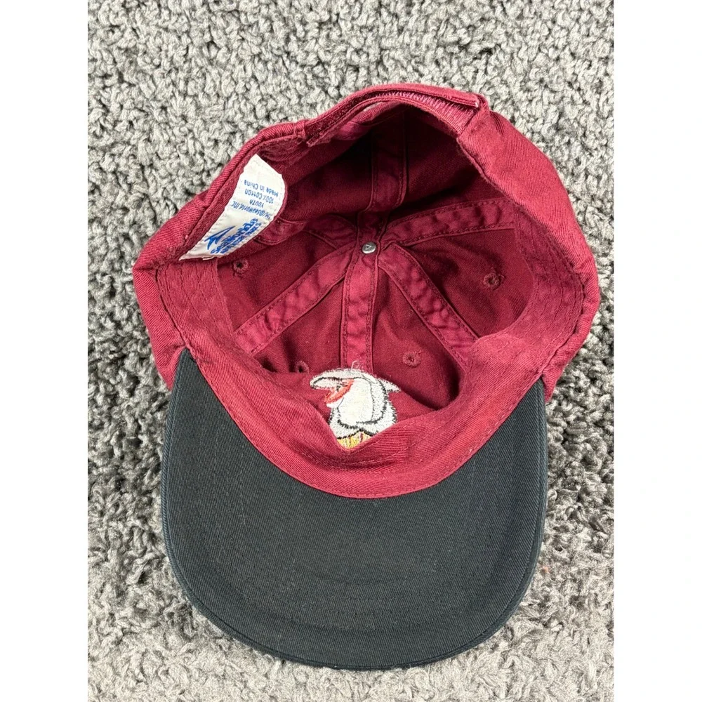 Vintage 90s SeaWorld Shamu Orca Hat Kids Youth Burgundy Black Baseball Cap